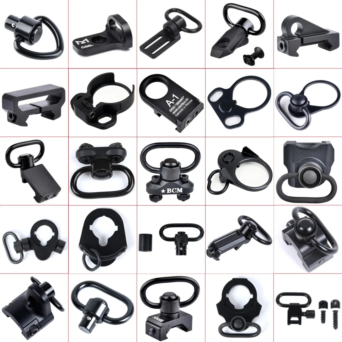 

WADSN Airsoft QD Sling Swivel Strap Buckles Kit Tactical Rifle Sling Swivels Mount Adapter Detachable Sling Mount Ring