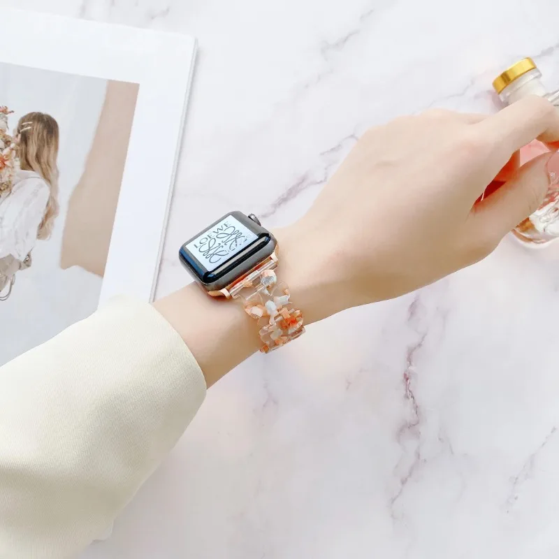 

Resin Strap For Apple Watch Ultra 49mm 9 8 7 45mm 41mm 6 5 4 SE 44mm 40mm Women Butterfly Style Band iWatch 10 46mm 42mm correa