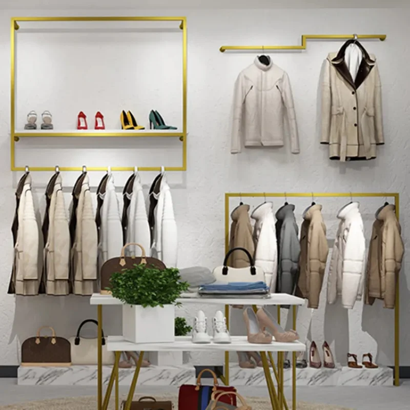 Customize.Luxury Rail Wall Mounted Clothing Display Rack Hanging Hanger Clothing Store