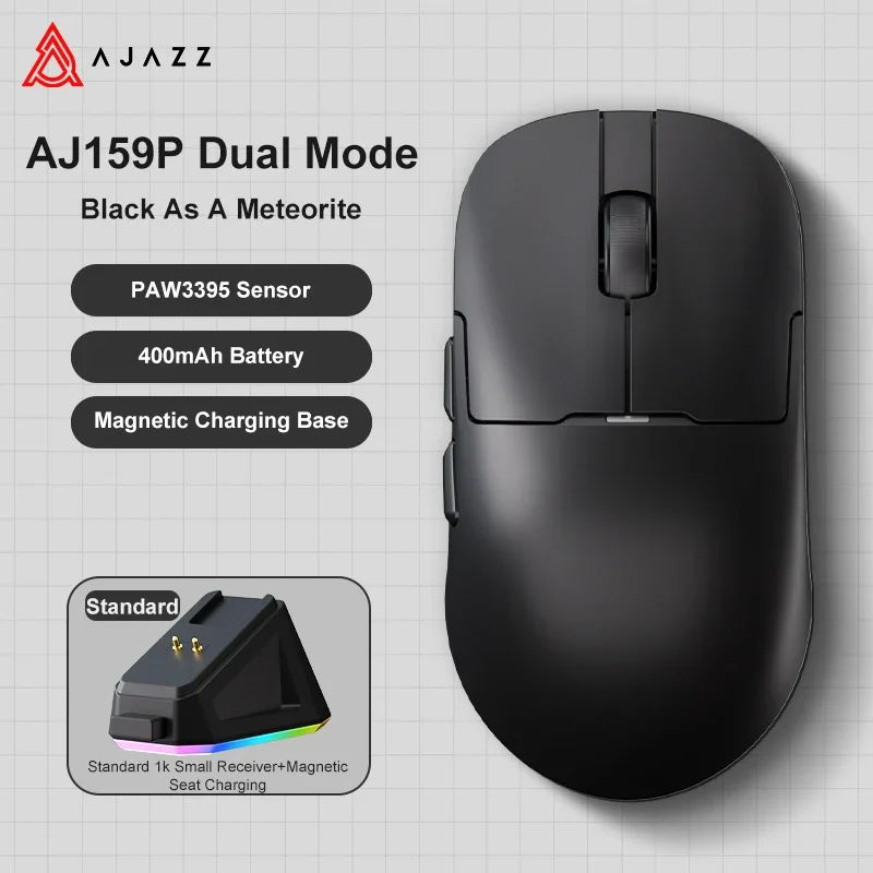 Ajazz AJ159 PRO/APEX Gamingmuis 8000Hz Rebound Rate Paw3950 Kleurenscherm Magnetische standaard AJ159P Kantoor & Gaming