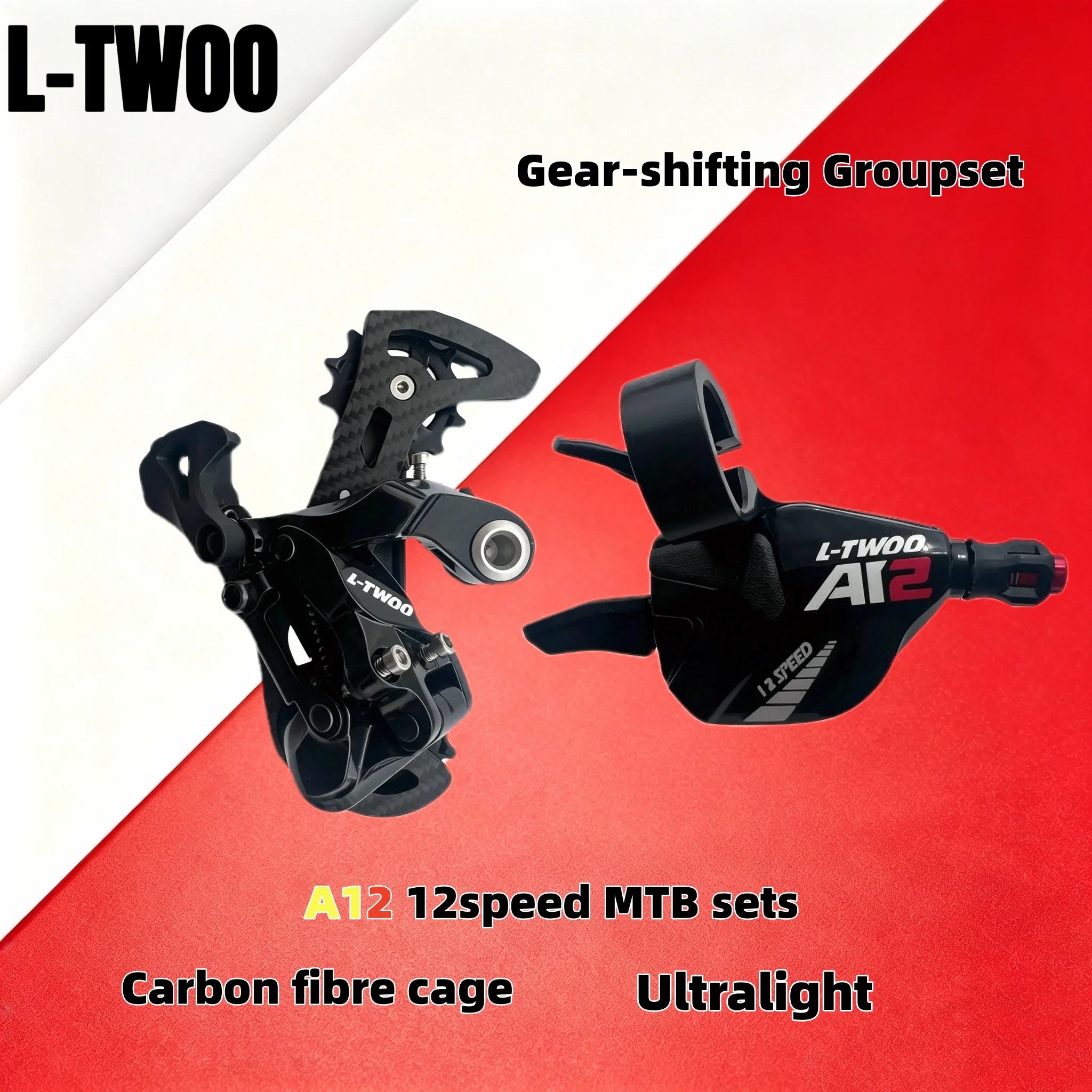 LTWOO AT12 1×12s Bike Gear-Shifting Groupset Trigger Shifter+Rear Derailleurs Carbon 12s Compatible with M9100/M8100/M7100/EAGLE
