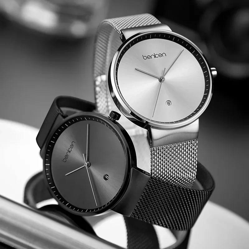 2025 Orologio da uomo ultrasottile alla moda studente maschio versione coreana dell'orologio da uomo semplice nuovo concetto luminoso al quarzo impermeabile w