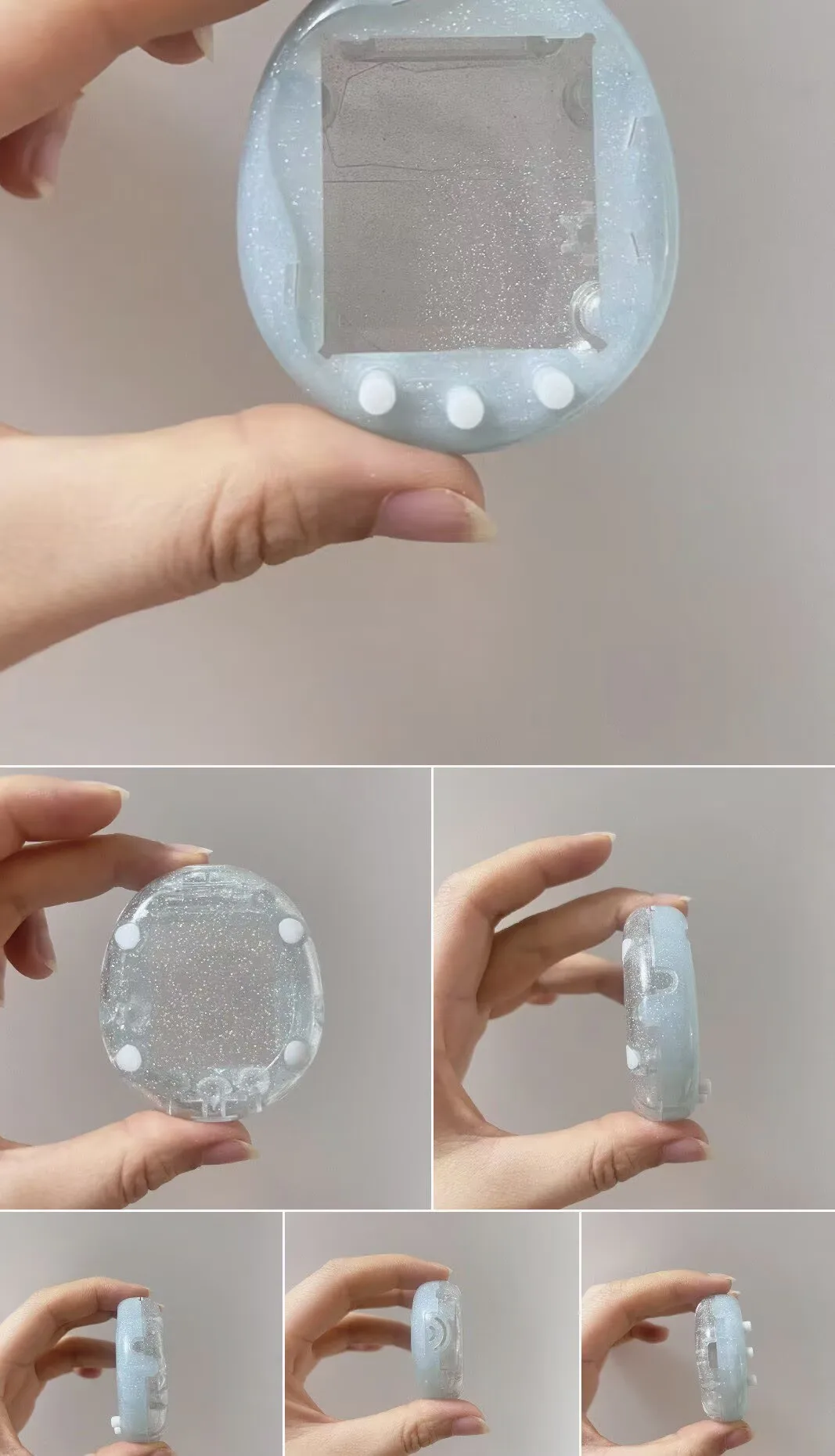 Tamagotchi Uni Replacement Shell Kit A002 Summer Mood Blue Sparkle Series High Clear Glitter Diy Housing