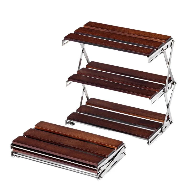 

Coffee bar rack desktop clean coffee utensils storage rack multi-layer retractable foldable storage