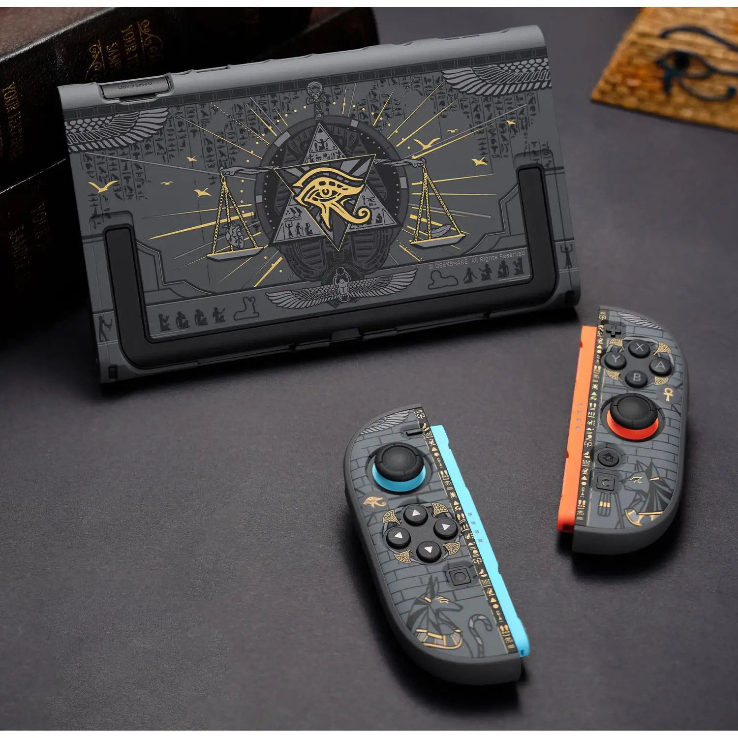 Anubis – coque arrière rigide mate, protection complète en cristal pour Nintendo Switch 2/NS Oled Joycon, étui de protection pour contrôleur