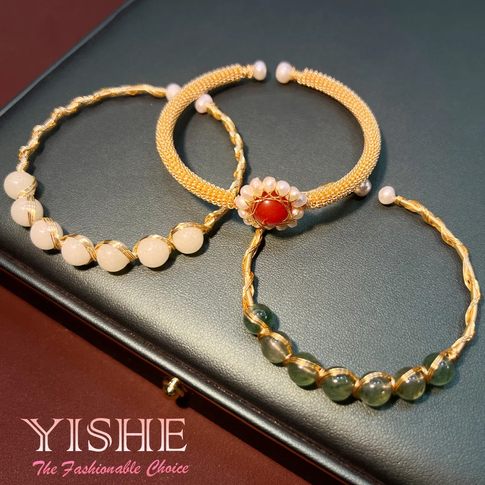 Chalcedony bracelet natural stone handmade weaving new Chinese style high-end sense niche design national style elegant and vers