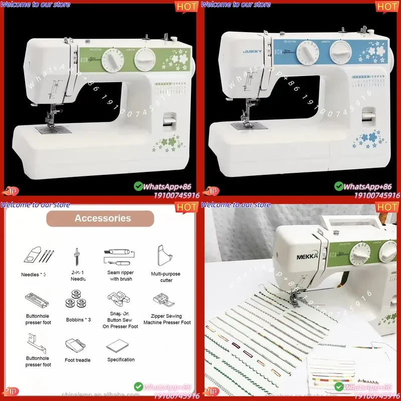 

2026CE Portable Mini Household Electric Sewing Machine High-Speed Single 24-styles Manual Feed Mechanism Flat-Bed Gear