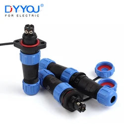 LP/SP13 2/3 Pin Nut/Flange/Docking IP68 Waterproof Connector Solderless Plug Socket Screw Wiring Quick Connectors Male Female