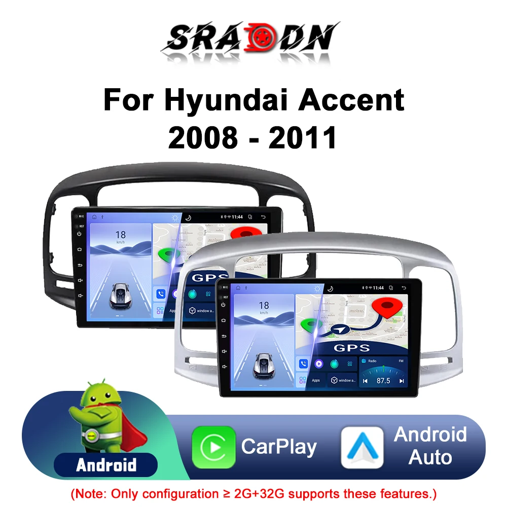 For Hyundai Accent 2008 - 2011 Android Car Radio Automotive Multimedia Player GPS Navigation Carplay Touch Screen Auto Stereo