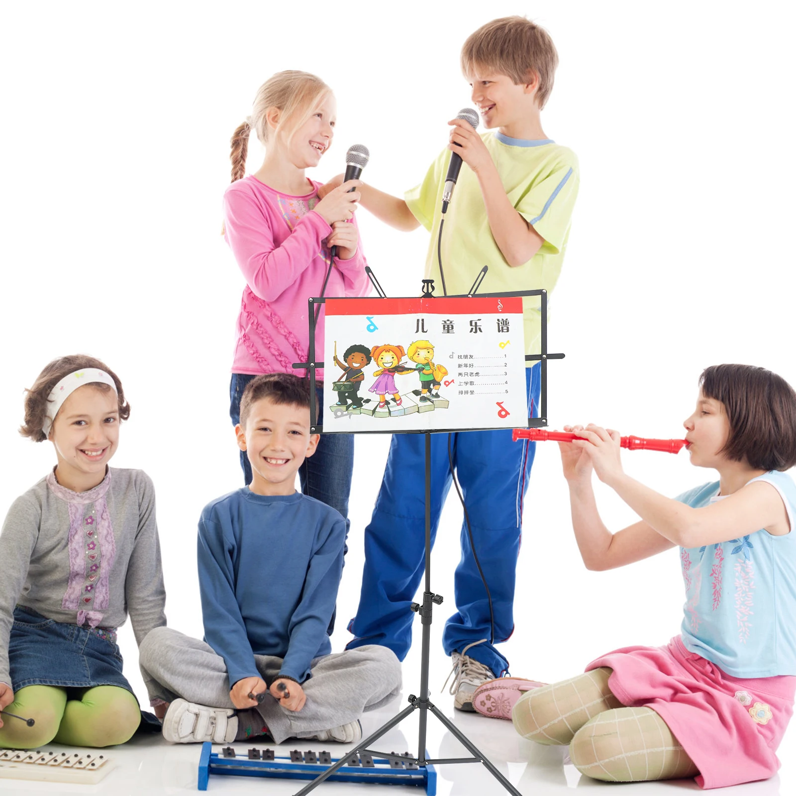 

1 set Adjustable Sheet Stand Folding Guitar Score Holder Tripod Portable Universal Foldable Instrument Stand Retractable Music