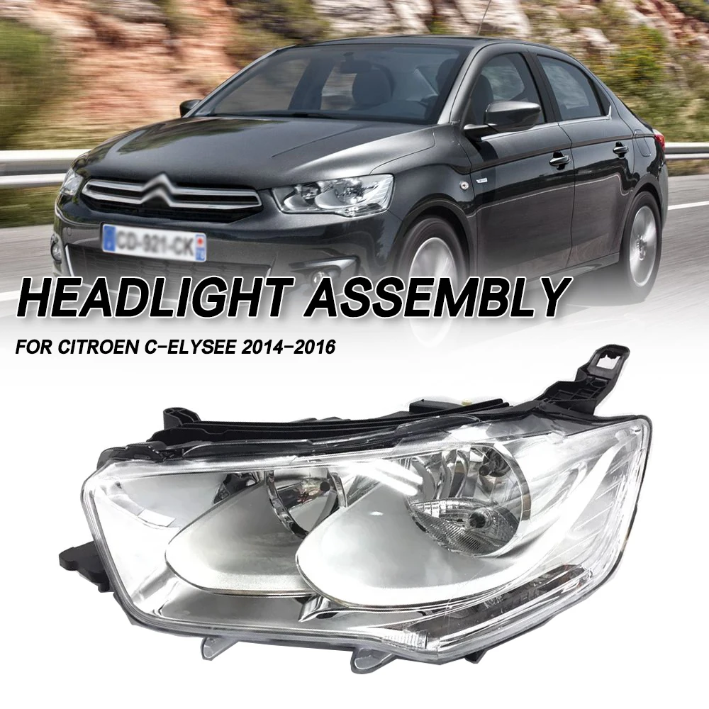 

For Citroen C-Elysee 2014 2015 2016 Front Bumper Head Light Headlamp Driving Headlight Turn Signal Light