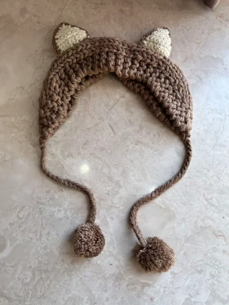 قبعات الموضة الجديدة، البلوزات، الألوان النقية، قبعات الصوف المحبوكة، الخريف الشتاء، القمصان، آذان دافئة الفتاة الصغيرة، التقاط الصور #1