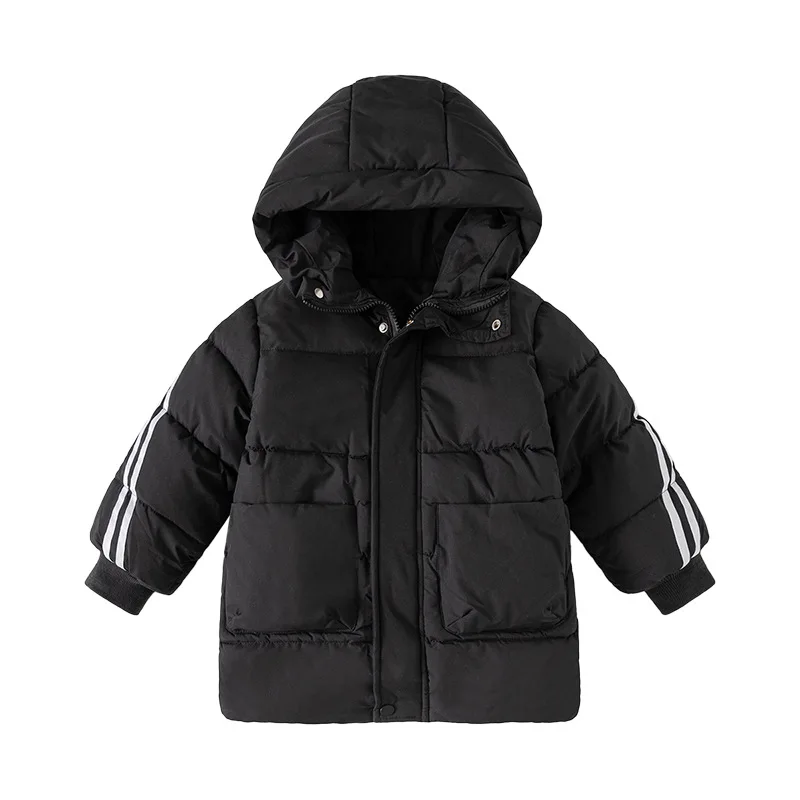 

2025 New High-Value Children's Cottonwear Mid-Length Coats for Boys and Girls Thickened Flannel Jackets for Middle and Big Size