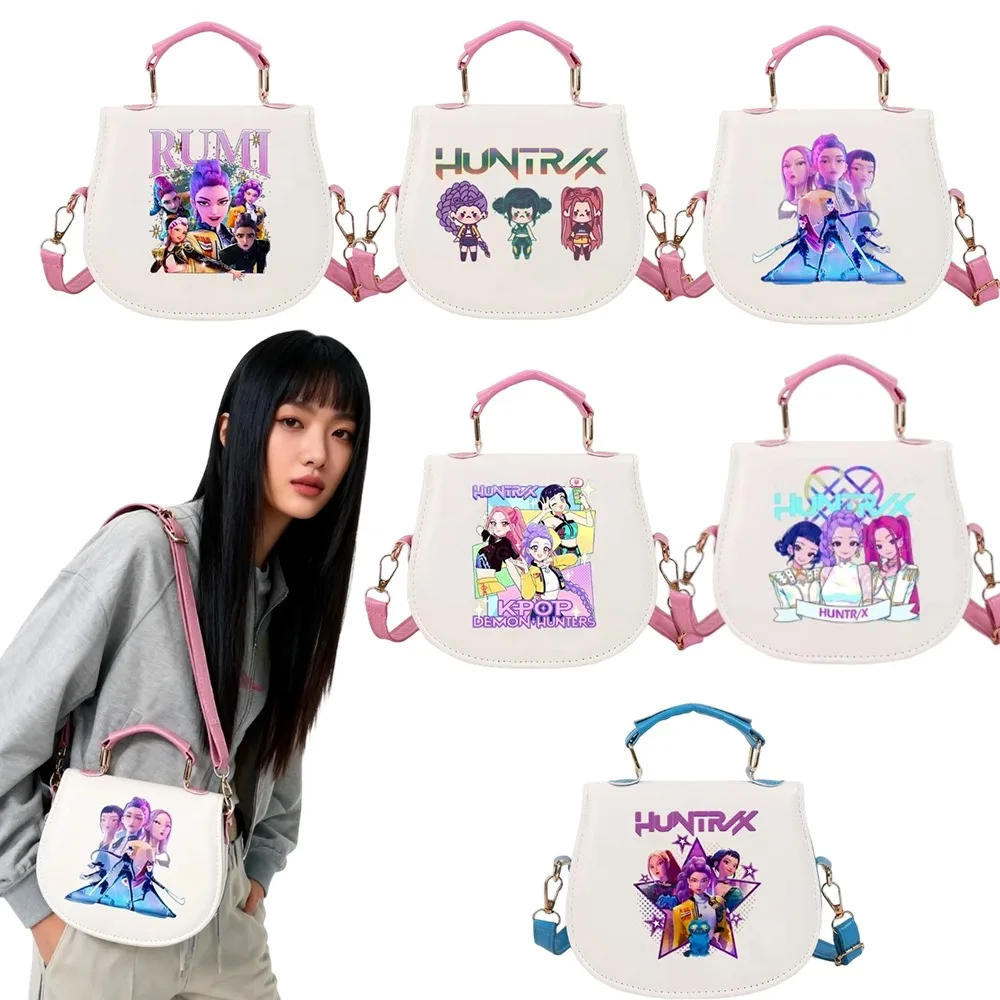 حقيبة كتف للفتيات بنمط شيطان الصيادين - حقائب كروس عصرية برسوم كارتونية أنيمي KPop Fan هدايا حقائب يد بسحاب للطلاب في سن المراهقة #1