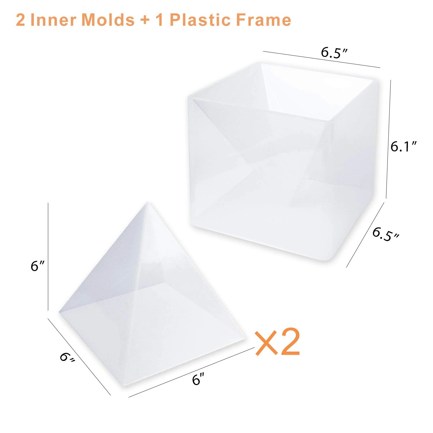 HIWS Large Resin Moldssilicone Pyramid Molds Resin Casting Molds For Diy Orgone Pyramid Great For Paperweight Home Decoration Et