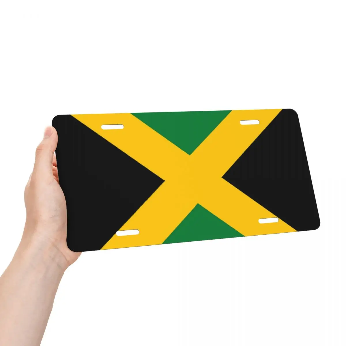 Jamaican Flag License Plate Cover Patriotism Aluminum Metal Cool Decorative Car Front License Plate Vanity Tag 6 X 12 Inch