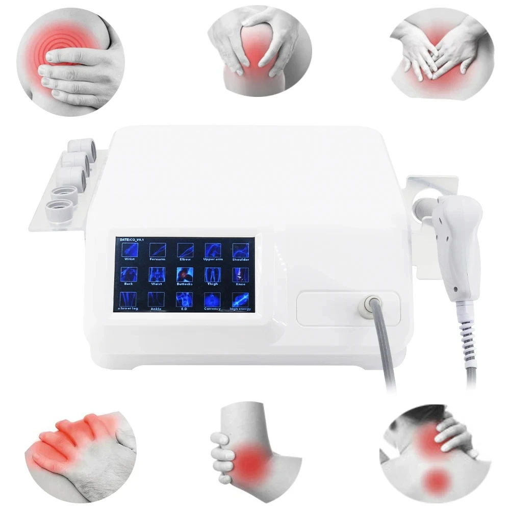 Máquina pneumática Shockwave Therapy Shock Wave, ED Tratamento Ponto de dor Massageador de ombro de tecido macio, novo Radial, 12Bar