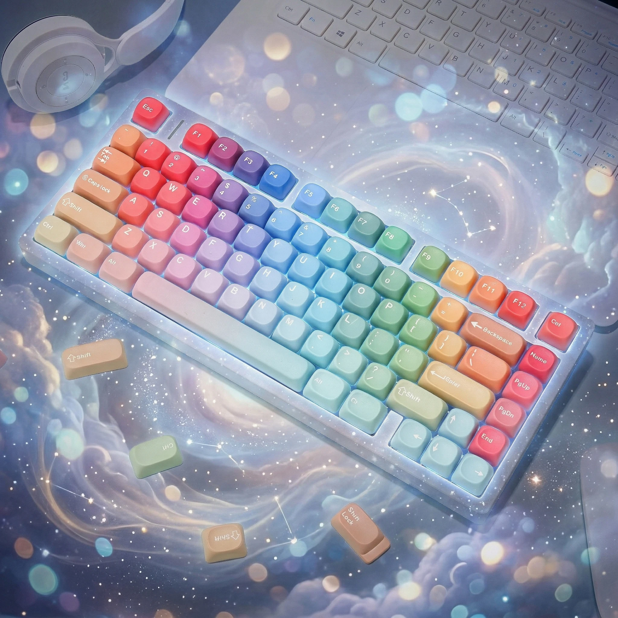 

Механическая клавиатура с профилем MOA, кейкапы Rhapsody, ISO, испанский, французский, немецкий, британский, ABNT2, русский, корейский, арабский, японский, PBT кейкапы