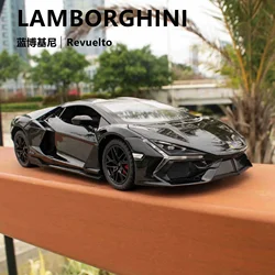 1: 24 Lamborghini New Big Bull REVUELTO Audiovisual Car Model Revival Children's Toy Decoration Collection Gifts birthday party