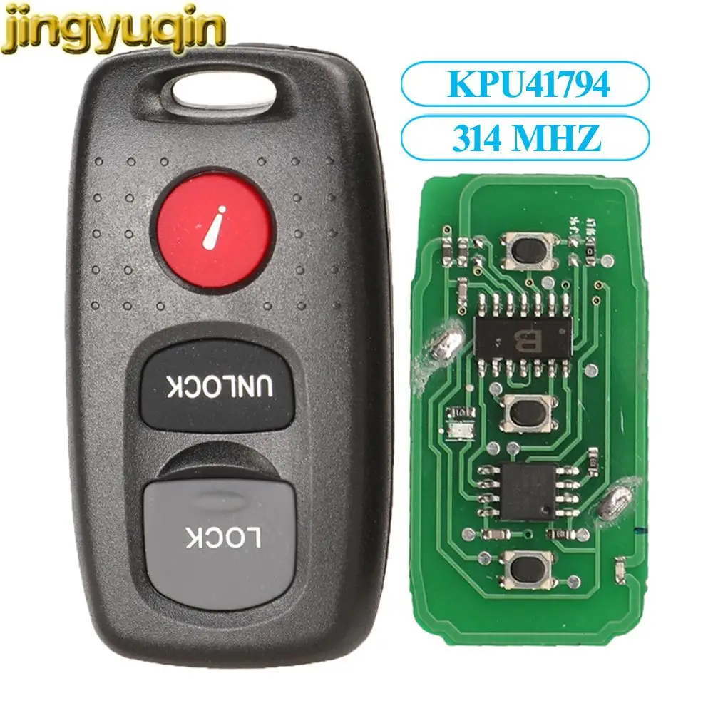 Jingyuqin 3 Buttons Remote Car Key Fob KPU41794 314MHz For Mazda 2 3 6 Atenza MPV Protege 5 Smart Keyless Entry Fob