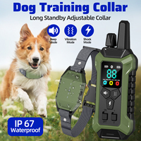 Electric Dog Training Collar Remote Control Pet Anti Bark IP67 Waterproof Rechargeable Beep Shock Vibration Type-C 3140000ft²