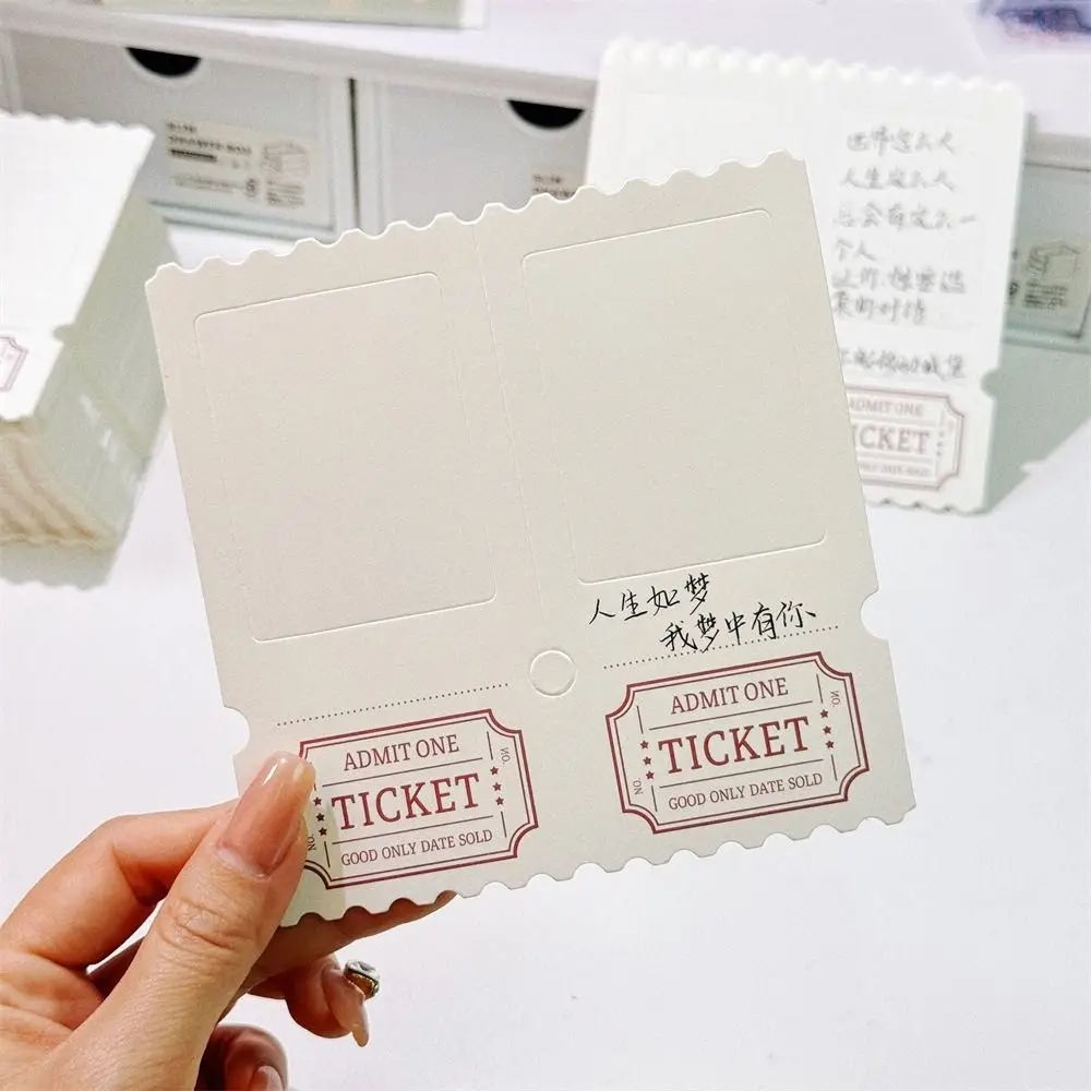 20Pcs Paper Film Ticket Root Bookmark Collectible DIY Scrapbooking Slideshow Transparent Card Peripheral Blank Ticket Root Frame