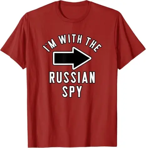 Halloween-Kostümshirts für Paare „Ich bin beim russischen Spion“ T-Shirt Y2K Persönlichkeitsdruck mit sarkastischem Spruch Neuheit – Detail 11