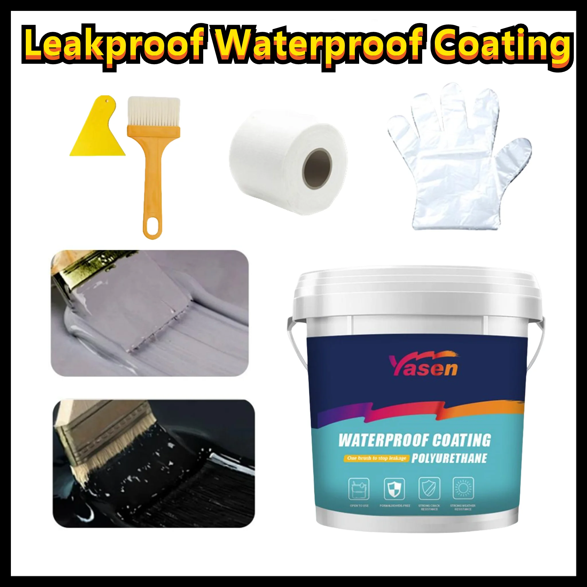 

Black/Grey Polyurethane Leakproof Waterproof Coating Exterior Wall Roof Leak Repair Home Bathroom Wall and Roof Leak Repair