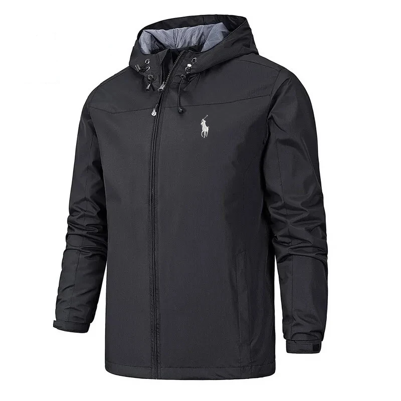 

Men's Sports Mountaineering, Camping, Fishing Hooded Light Jacket, Windbreak, Polo Ralph Lauren Spring and Autumn Outdoor Jacket