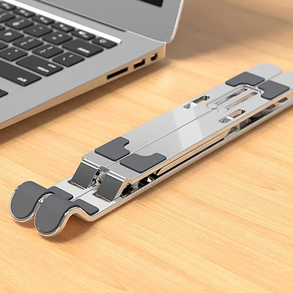 

Универсальная подставка для охлаждения ноутбука, 1 шт., из алюминиевого сплава, складная, регулируемая, портативная, настольная подставка для ноутбука