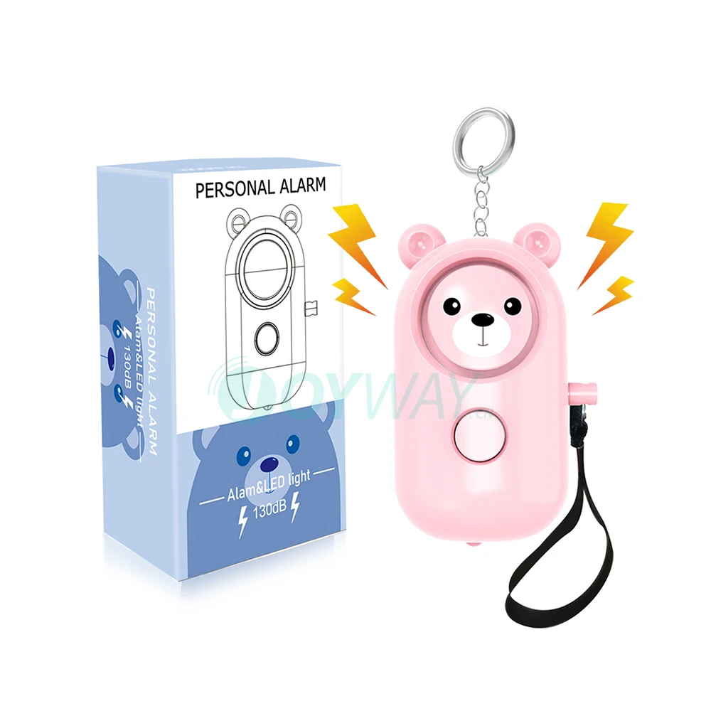 

3PCS Hot Sale Led Flashing Light Security Personal Alarm Keychain with 130 DB Alarm Siren Self Defense Keychains