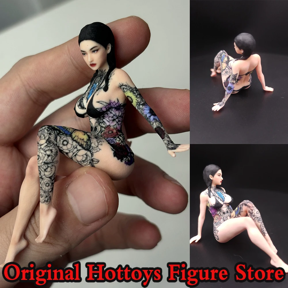 In Stock 1/18 Scale Female Soldier Tattoo Spicy Girl Mini Realistic Sculpture Full Set About 4.9cm Action Figure Model Gifts