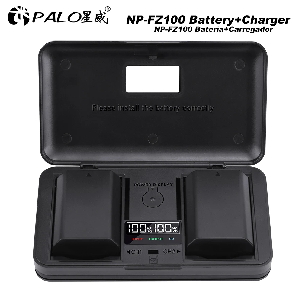 

NP-FZ100 NPFZ100 NP FZ100 Battery+Multi-Function Charger Case for Sony a9 a7R III a7 III A9R 9S A9S A7R3 7RM3 A7m3 A6600 BC-QZ1