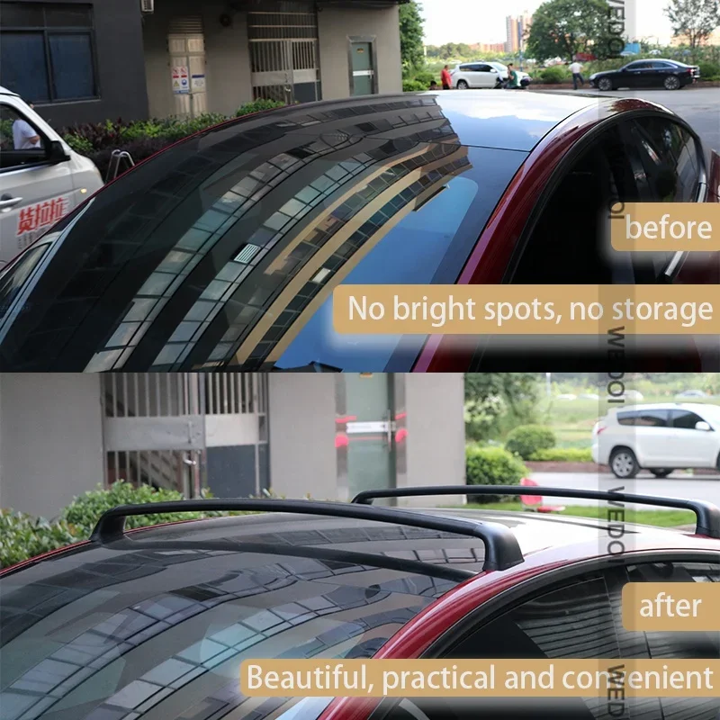 Tesla Model 3 Y 용 루프 바 알루미늄 합금 사이드 바 크로스 레일 루프 랙 잠금 장치가있는 수하물 캐리어 썸네일 6