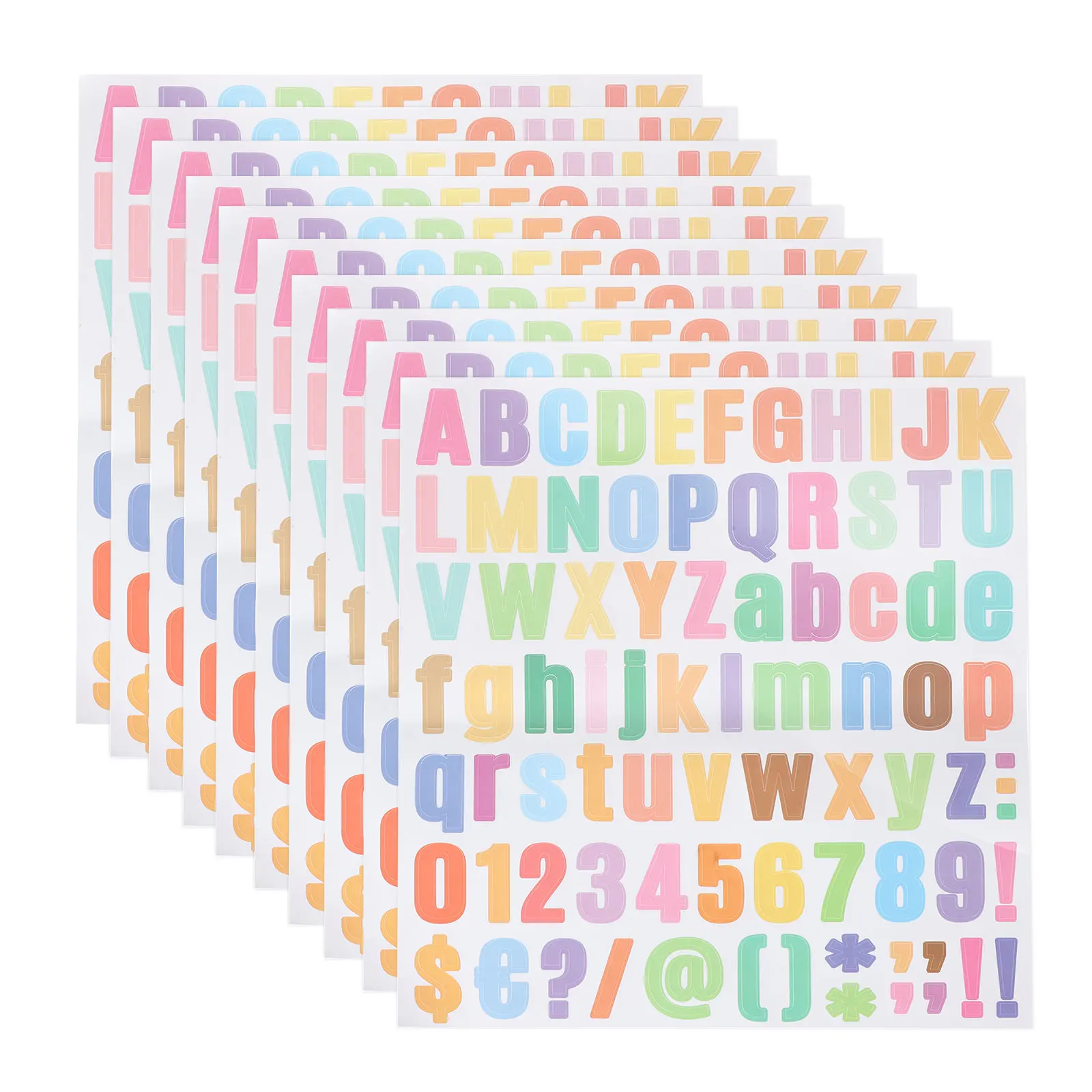 

10 листов виниловые наклейки с буквами 1 дюйм цветные самоклеящиеся милые наклейки с буквами и цифрами для рукоделия, изготовления подарочных карт, наклейки