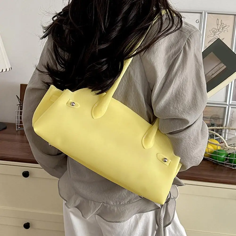 

Luxury Solid Color Square Underarm Bag Women's Short Handle Handbag Fashion Waterproof Tote Bag Casual Daily Shoulder Bag