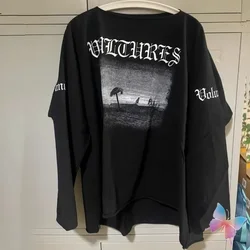 24ss Album Cover Vultures Long Sleeved T-shirt Summer Street Sanskrit Alphabet Sweatshirts Casual Kanye Tshirts Men Women