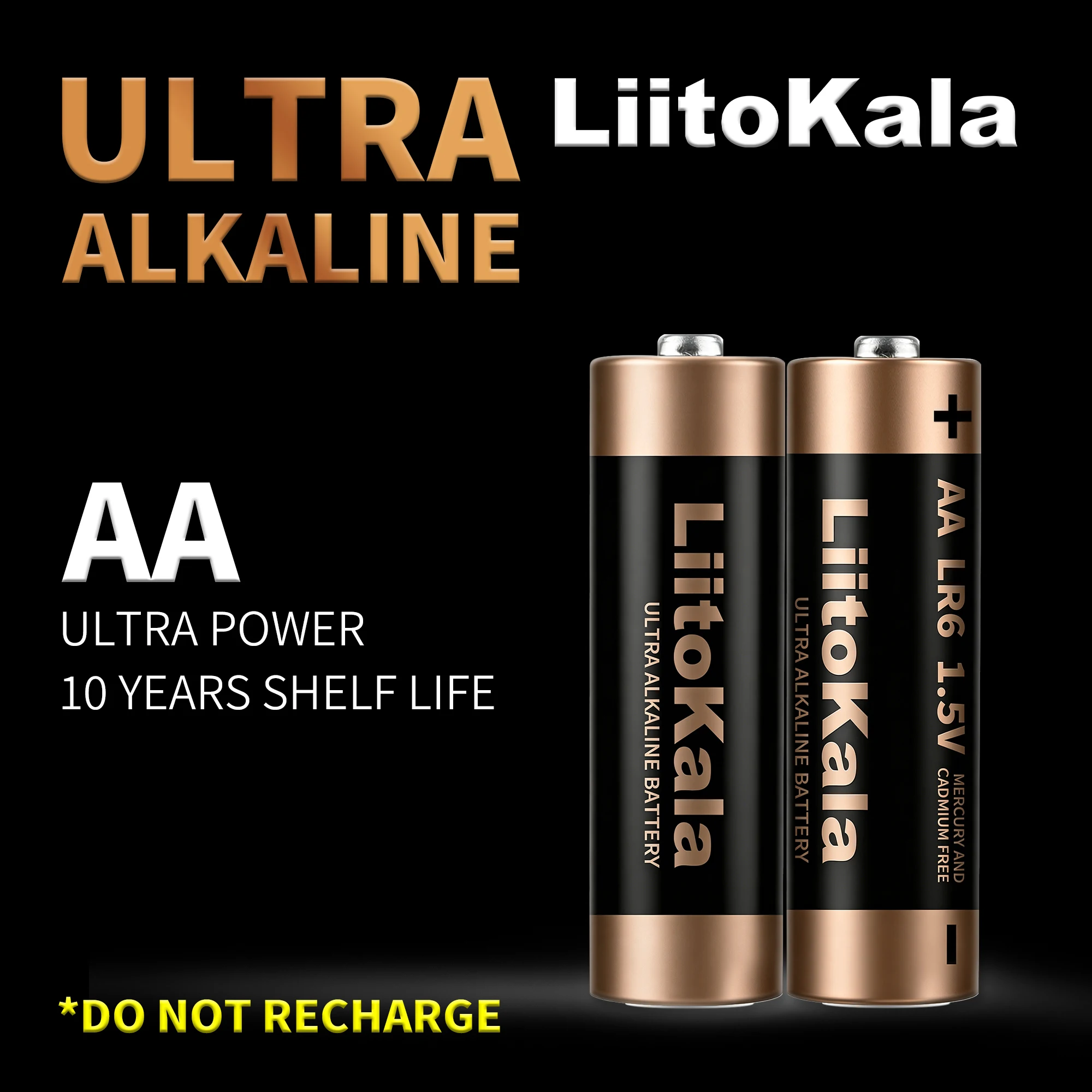 

LiitoKala Ultra Power AA Alkaline Batteries LR6 1.5V Disposable Dry Battery Long Lasting for Home Office Electronic Devices