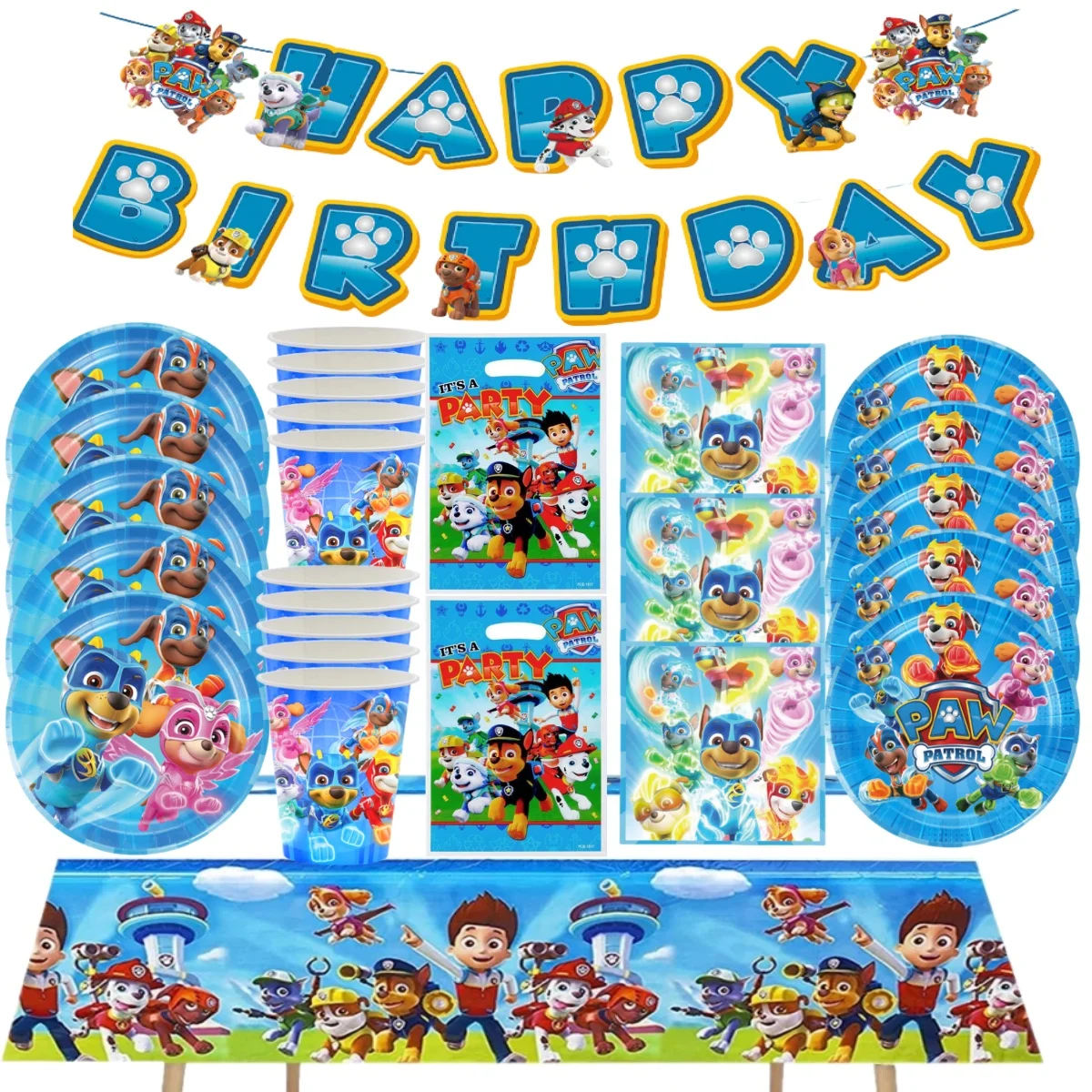 

PAW Patrol Birthday Party Decoration Disposable Tableware Set Dog Tablecloth Plate Gift Bag Baby Shower Kids Gift Party Supplies