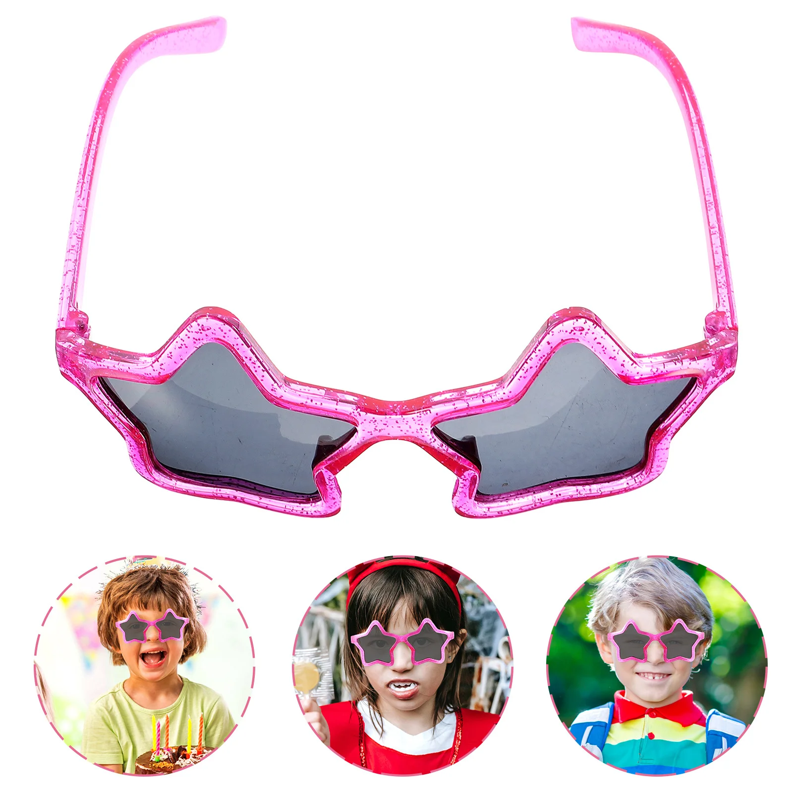 

1Pcs Five-Pointed Stars Sunglasses Rose Red Lightweight Metal Frame Novelty Glasses Costume Party Eyewear Men Women Polarized