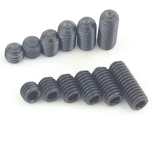 

10pcs M3 M4 12.9 carbon steel Point end set screws face hexagon set screws black for RCmodel
