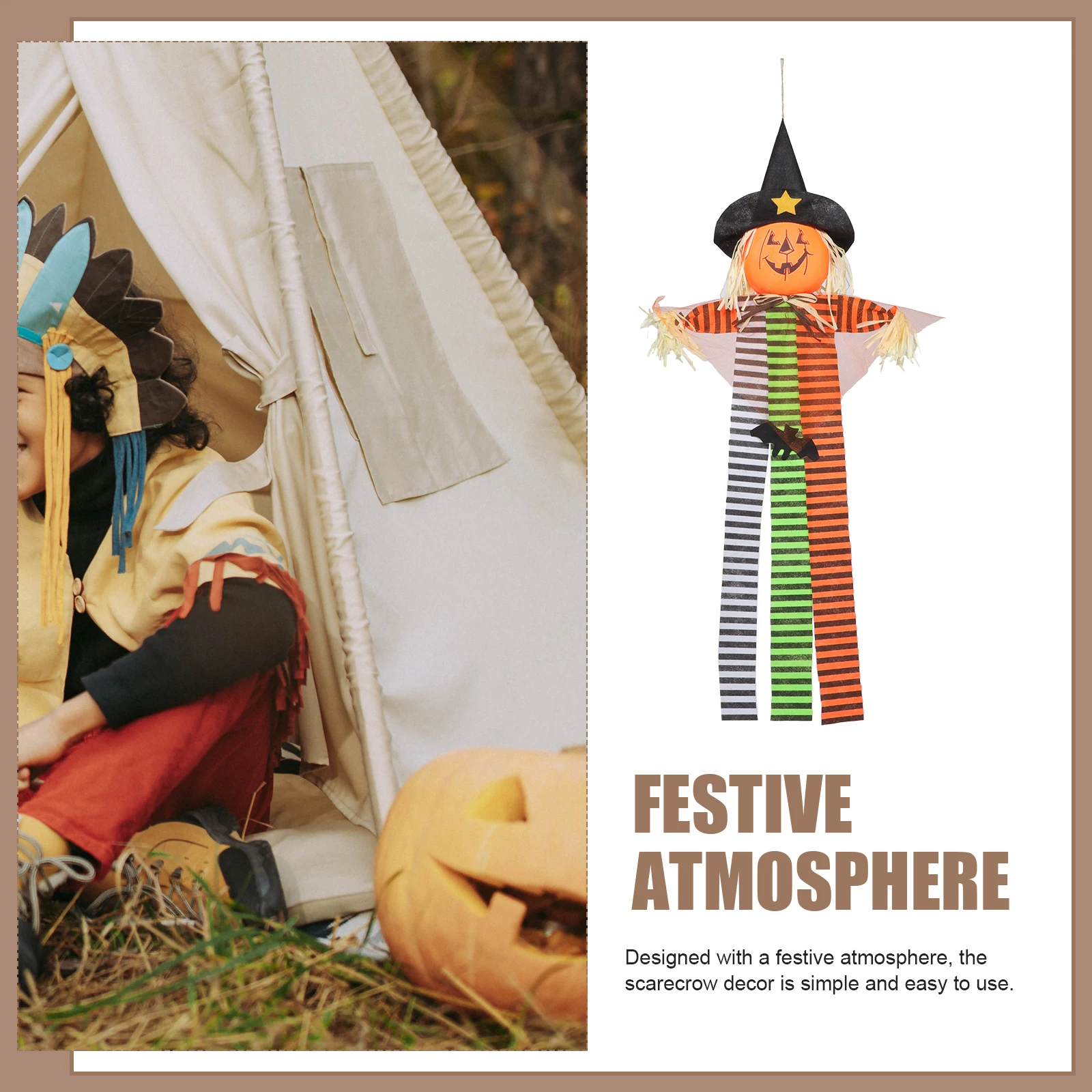 

Hanging Scarecrow Decorations Creepy Pendant Party Supplies Indoor Outdoor Garden Decor Halloween Scene Props Horror