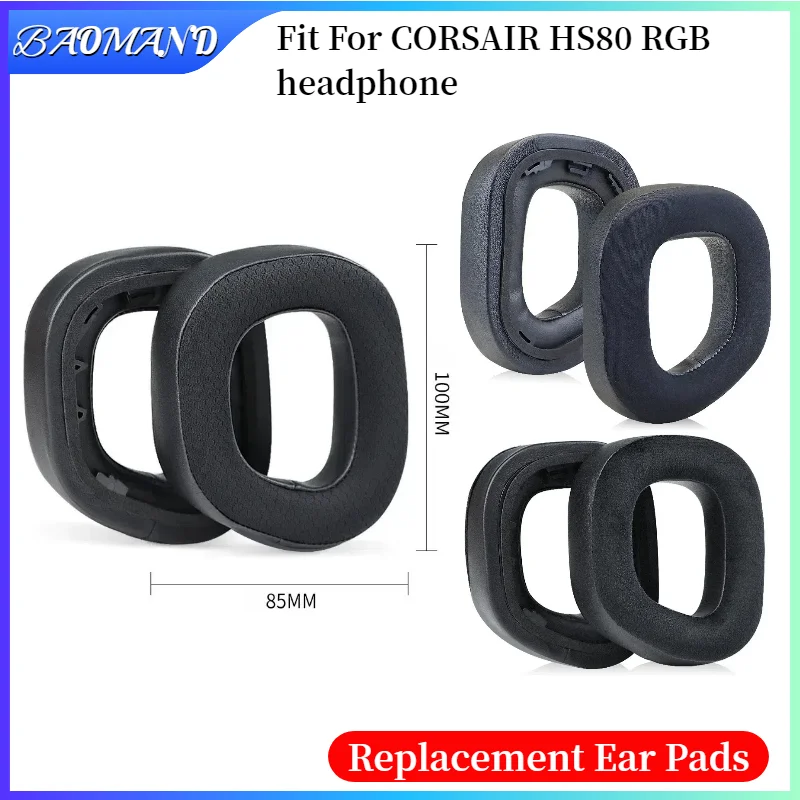 

Replacement Ear Pads for CORSAIR HS80 RGB Headphones Memory Foam Ear Cushions High Quality