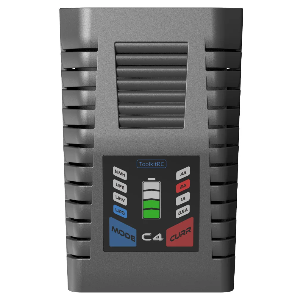 ToolkitRC – chargeur ca C4 50W 5A, prise XT60 pour LIPO LIHV LIFE 2 ~ 4S NIMH NICD 5 ~ 8S, batterie modèle RC