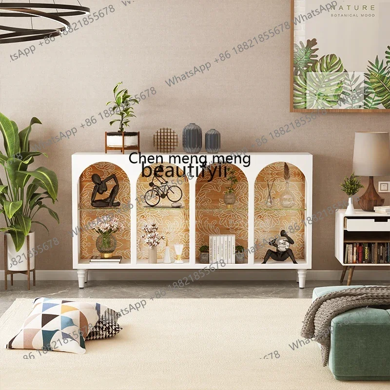 

New style Solid Wood Sideboard Living Room Locker Wall Display Cabinet Bedroom Storage Cabinet Bookcase Side Cabinet ss 7304