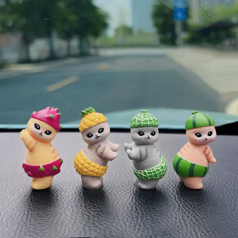 

Fruit Dance Cat Cartoon Cat Number Plate Creative Ornament Car Dashboard Ornament Plush Doll High Quality