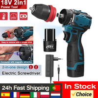 2in1 Cordless Electric Screwdriver Drill Brushless Motor 45Nm Torque Stepless Speed Regulation Handheld Lithium Driver Drill