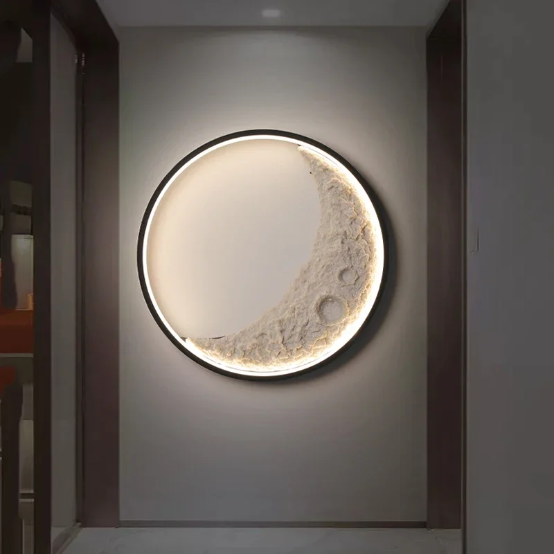 

Modern Moon Lamp Led Wall Light for Bedroom Living Room Kitchen Hall Stair Shop Background Decor 3D Model Ring Wall Sconce Lamps