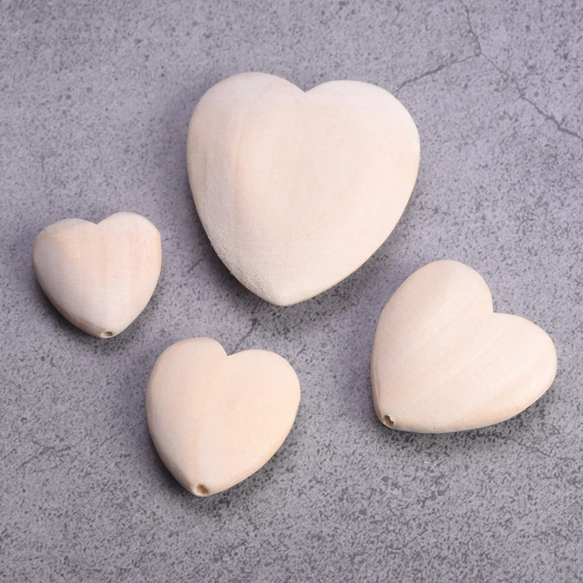 

Heart Shape Natural Wood 20mm 25mm 30mm 40mm Loose Woodcraft Beads For DIY Handcraft Pendants Jewelry Making