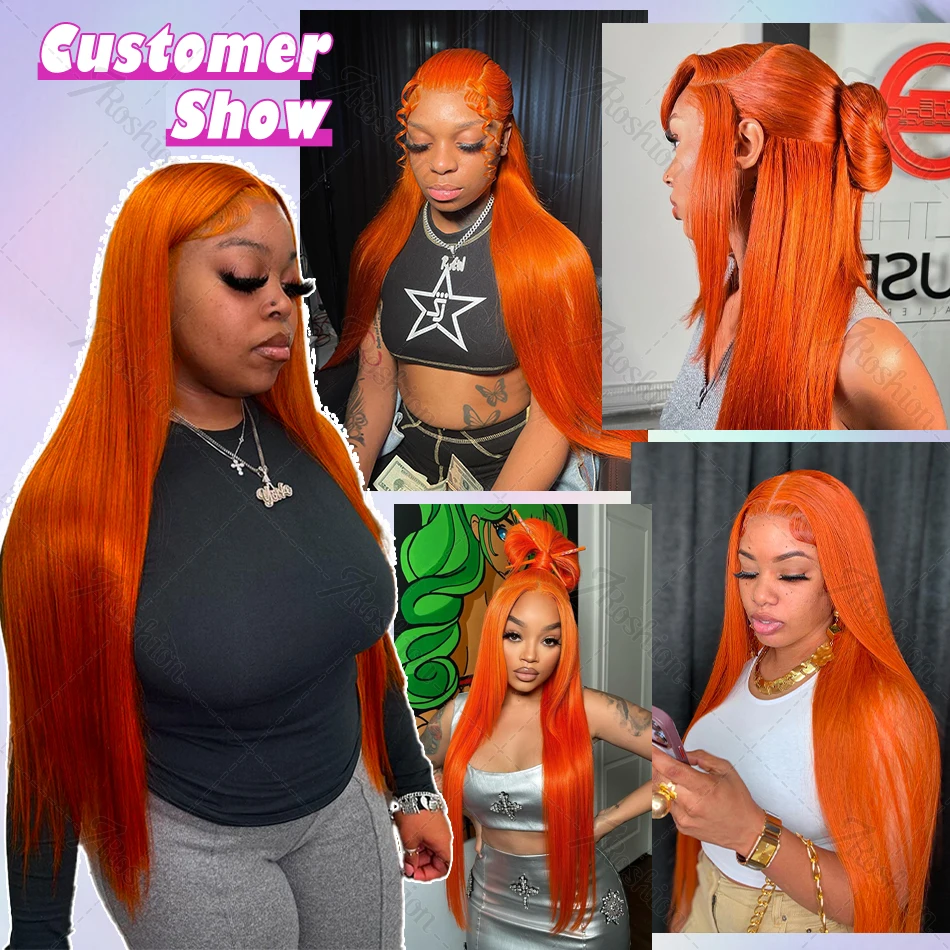 30 بوصة البرتقال الزنجبيل حزم مستقيمة 100% الشعر البشري عذراء الخام نسج 1/2/3 قطعة الملونة البرازيلي السائبة حزم الشعر للنساء #6